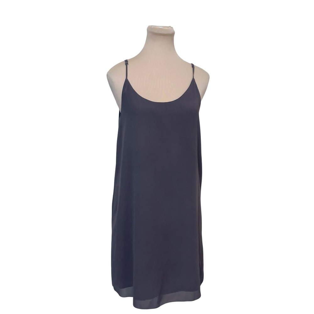 GFX Collection Womens Slip Mini Dress Small Gray Spaghetti Strap Keyhole Back